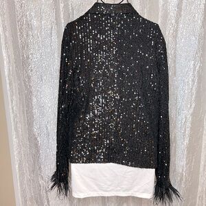 NANATTE OSTRICH FEATHER sequined jacket 😍
